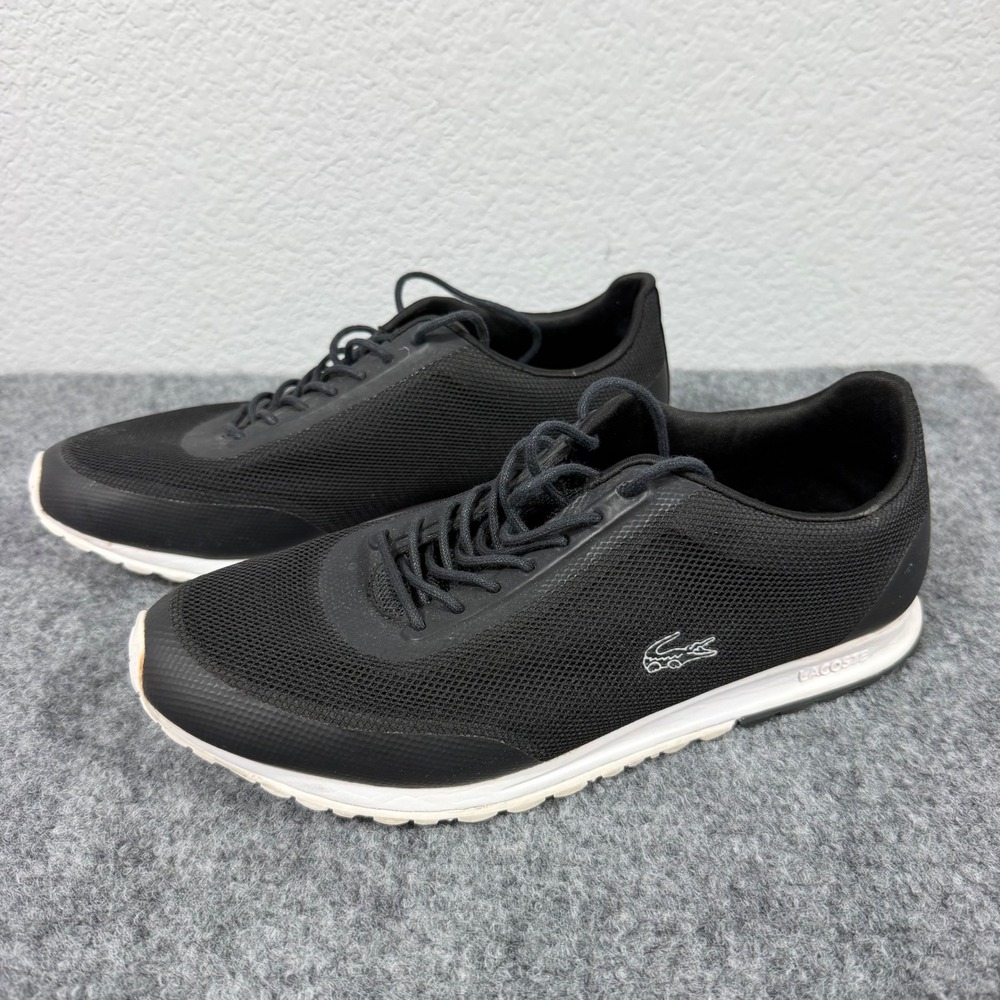Lacoste Helaine Runner Sneakers Womens 7.5 EU 39 Black Mesh Athletic EUC